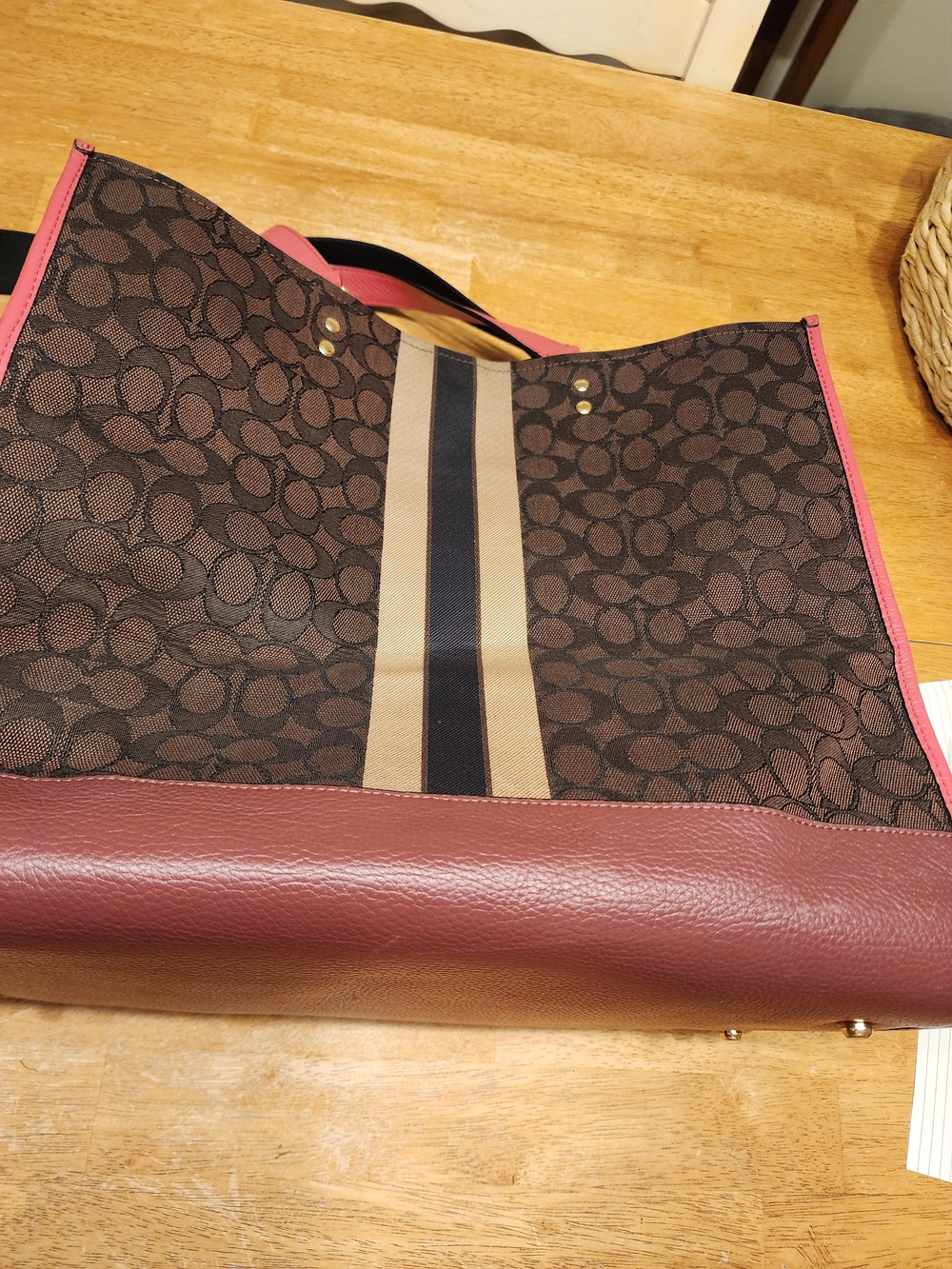 the Coach Dempsey Tote 40 in Signature Jacquard with Stripe and Coach Patch - Picture 12 of 16